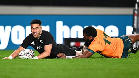 Too easy: Reiko Ioane scores an intercept try.