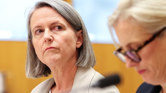 Treasury secretary Jenny Wilkinson at Senate estimates today. 