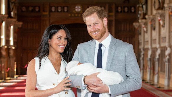 The Duke and Duchess of Sussex and their newborn son.