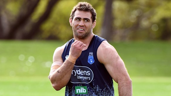 First contact: Dale Finucane likes to get in the game early, but has been named on the bench for the Blues.