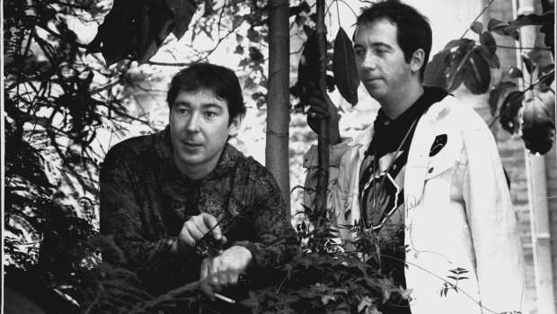 Steve Diggle and Pete Shelley from the Buzzcocks in Surry Hills, Sydney, prior to their Australian tour in 1990.