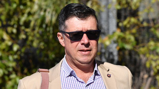 Andrew Antoniolli arrives at the Ipswich Magistrates Court on Tuesday.