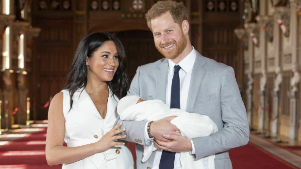 The Duke and Duchess of Sussex and their newborn son.