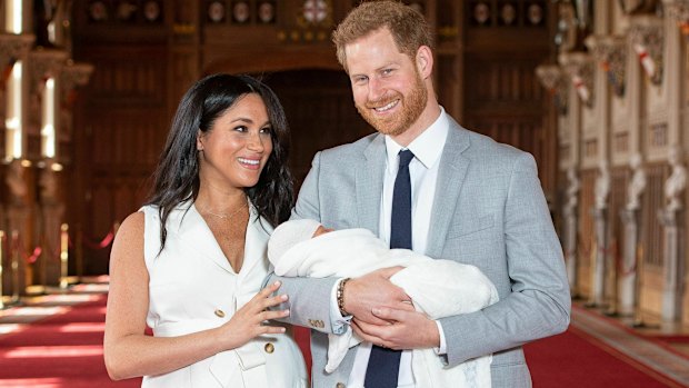 The Duke and Duchess of Sussex and their newborn son.