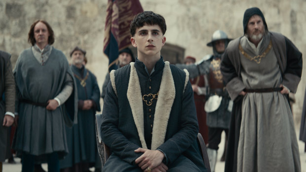 The King starring Timothée Chalamet as a young Henry V.