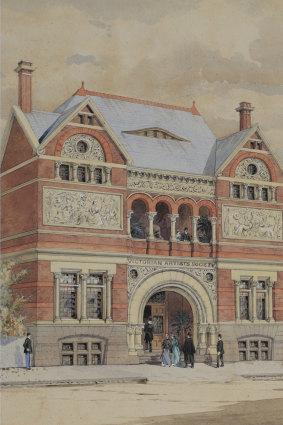 Victorian Artists Society building 1892 by William Tibbits, loaned by Andrew Mackenzie.