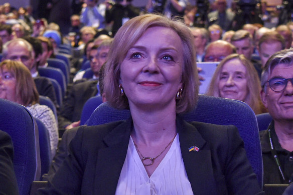 Britain’s Prime Minister Liz Truss at the Conservative Party conference.