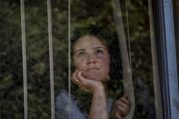 Carolina Del Rio Serna, a temporary visa holder from Colombia who has lost her job, at her home in the Melbourne suburb of Noble Park. 