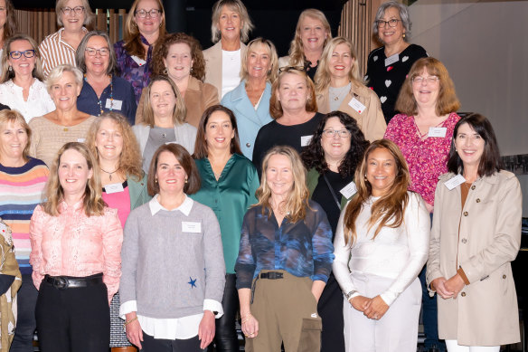 Kate Halfpenny (bottom row, centre) at her Korowa school reunion this year.