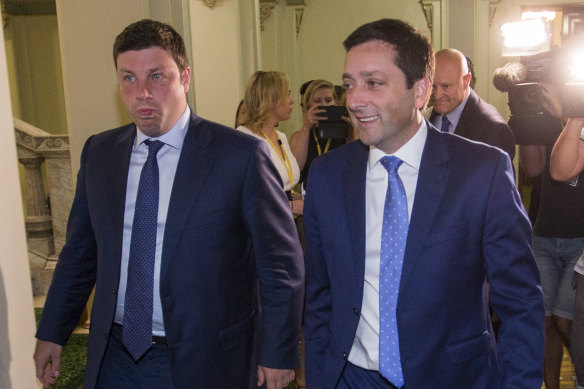 Matthew Guy with his one-time friend and supporter, Tim Smith.