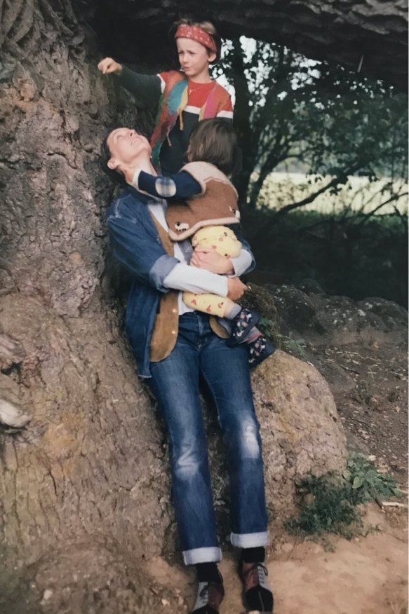 Karin Bäumler with children Louis and Loretta in Bavaria.