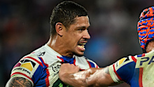 Dane Gagai celebrates after the preliminary final.