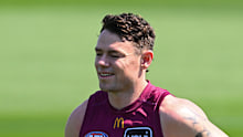 Lachie Neale at training today.