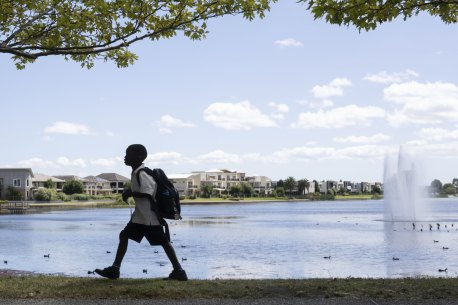 Kids walking home from school around Lakeside in Pakenham in Melbourne’s outer South East.
