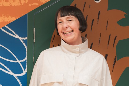 Artist Beci Orpin lives in her thrifted snake-print ballet flats.