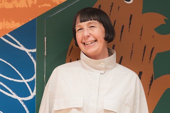 Artist Beci Orpin lives in her thrifted snake-print ballet flats.