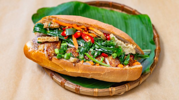 The roast pork banh mi.