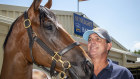 Lot 399 with Widden Stud owner Antony Thompson. The filly fetched a record $2.6 million.