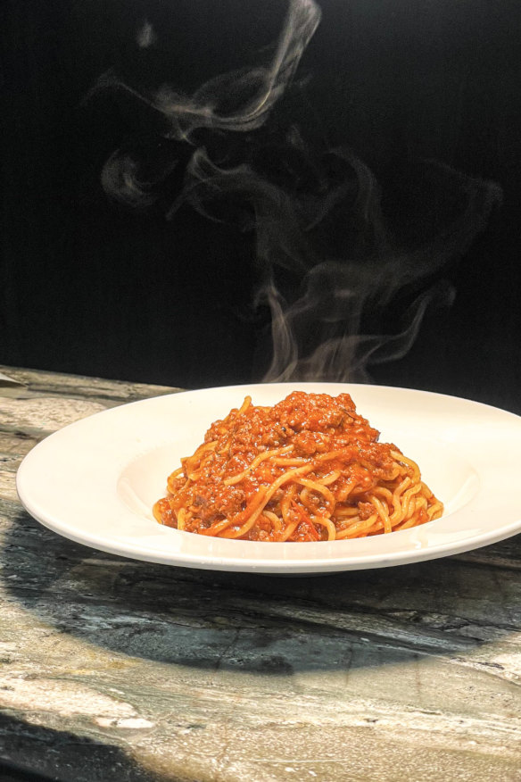 Spaghetti bolognese is de Minaur’s go-to order at Thirty Eight Chairs restaurant in South Yarra.