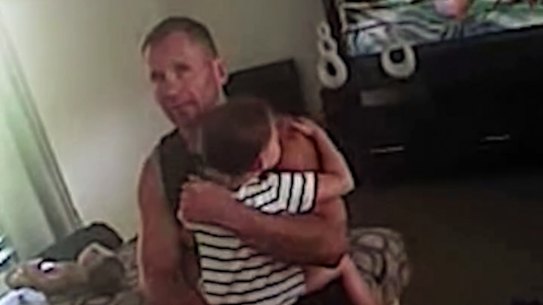 A screengrab from bodycam footage released by the Queensland Coroner’s Court dated December 29, 2019 showing Rowan Baxter speaking to police two months before he perpetrated a quadruple murder–suicide in Camp Hill, Brisbane, killing his estranged wife Hannah Clarke and their three children, Aaliyah, Laianah and Trey, before committing suicide at the scene.