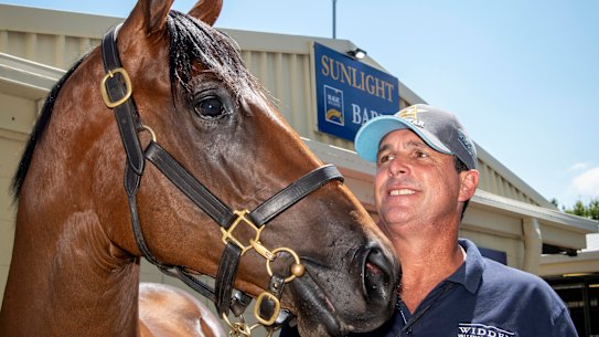 Lot 399 with Widden Stud owner Antony Thompson at the Gold Coast Magic Millions Sales.