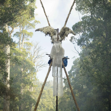 Artist Allana Beltran protesting against the logging of an old-growth forest in southern Tasmania in 2007. â€œI was ready to sacrifice myself to this cause,â€ she said. 