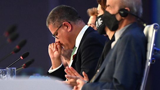 COP26 President Alok Sharma breaks down in tears after a last-minute change weakened the summit’s position on coal.