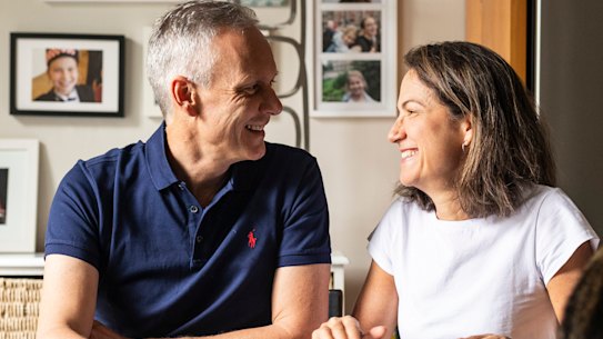 Husband and wife Ilana and Grant McCorquodale are both working from home.