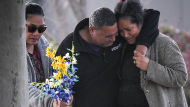 Solomone's parents Salome and 'Atunaisa visit the scene where their son was killed.
