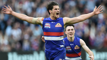 Tom Boyd after booting a big goal in the 2016 grand final.