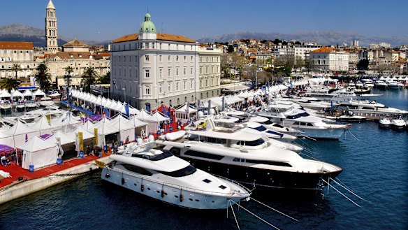 Ships of varying levels of size and luxury visit the Croatian port city. 