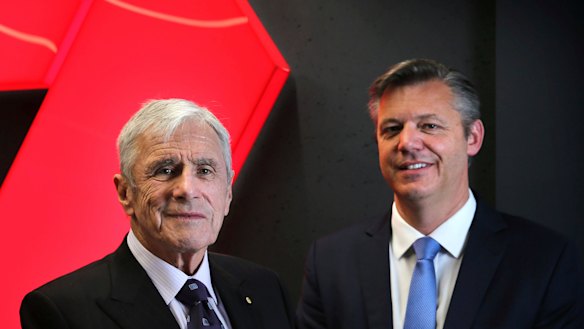 Seven West Media chairman Kerry Stokes and chief executive James Warburton.