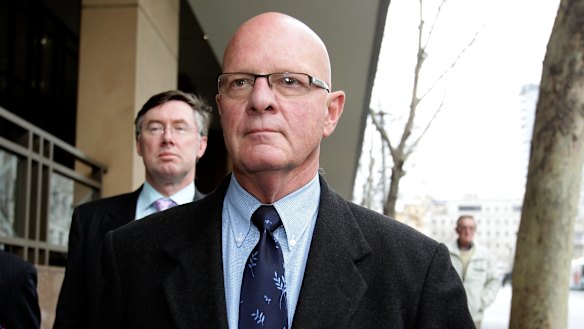 Former Securency sales boss Clifford Gerathy outside the Melbourne Magistrates Court.