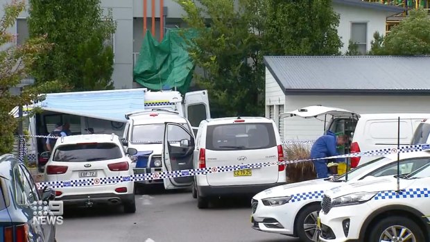 Police at Crebert Street, Mayfield, where the young mother was fatally attacked.