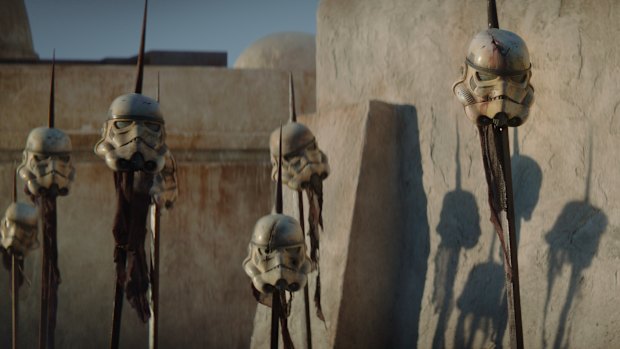 Scene from the streaming series The Mandalorian.