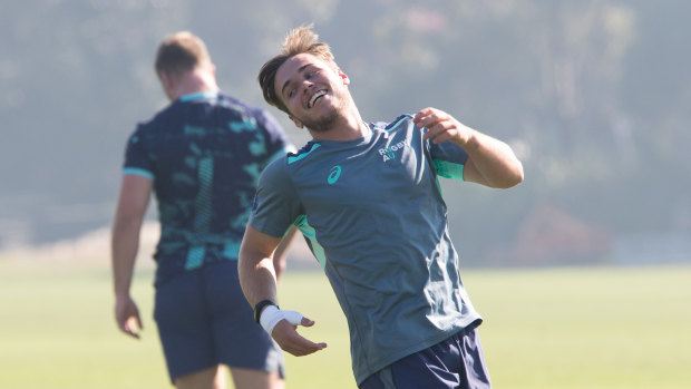 Will Harrison training with the Australian under-20s side last year in Sydney. 