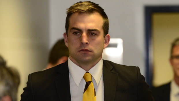 Brian Lake after facing the AFL Tribunal in 2014.