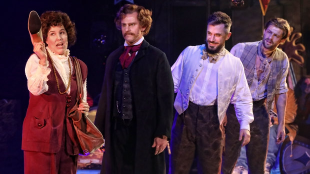 Bobby Fox, third from left, with Kate Cole, David Campbell and Jason Winston in Assassins.