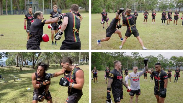 The Panthers players laying into each other during last year’s ‘fight camp’.