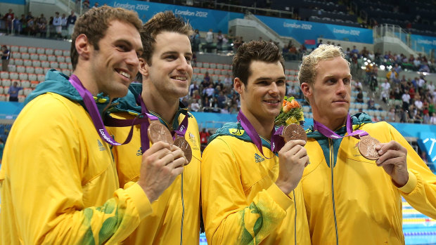 Christian Sprenger, James Magnussen, 
 Matt Targett and Hayden Stoeckel risk being stripped of their medal.