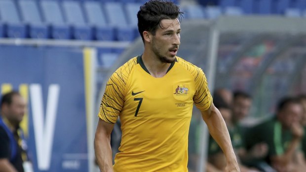Moving on up: Mat Leckie's double helped move Australia to 36th in the world.