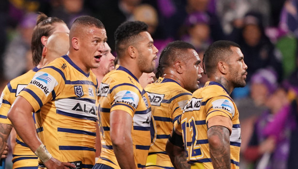 A week after their 58-0 thrashing of Brisbane, Parramatta crashed back to earth in Melbourne on Saturday night.