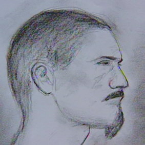 A court sketch of Terrence John Bice from 2005. 