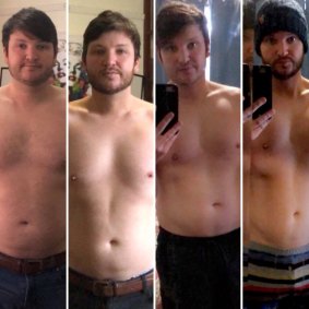 Matt Kerr showing off his impressive weight loss.
