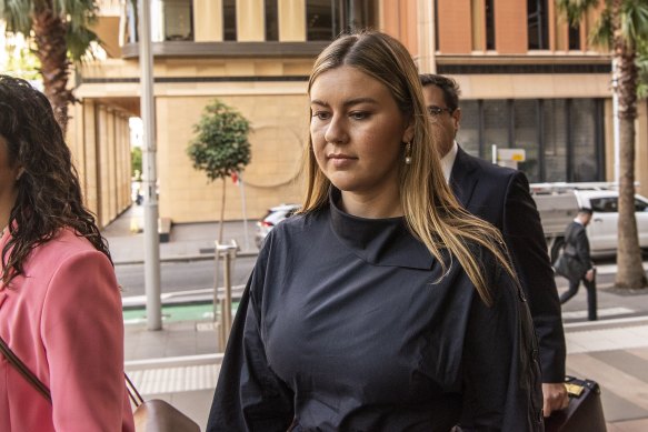 Brittany Higgins arrives at the Federal Court in Sydney on December 1.
