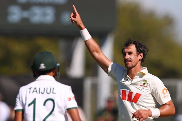 Mitchell Starc took 10 wickets in Mackay to be named man of the match.