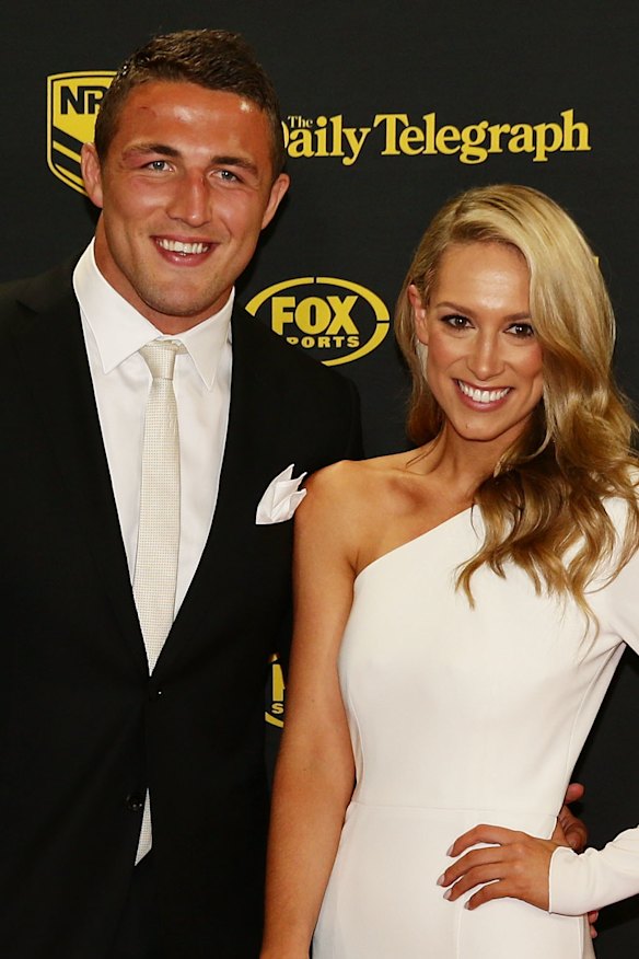 Sam and Phoebe Burgess at the 2014 Dally M awards.
