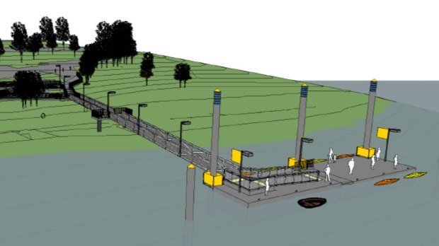 Design images for the proposed mooring facility at Dutton Park.