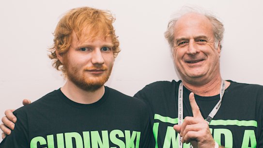 Ed Sheeran, left, considered Gudinski a kindred spirit despite a 40-year age gap.