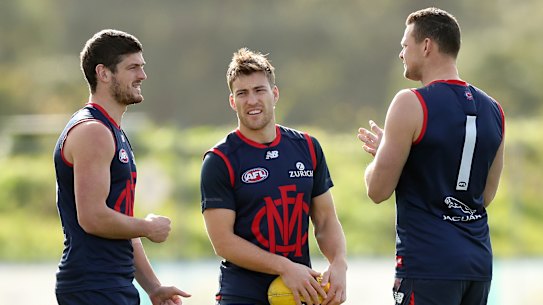 Melbourne players at training this year